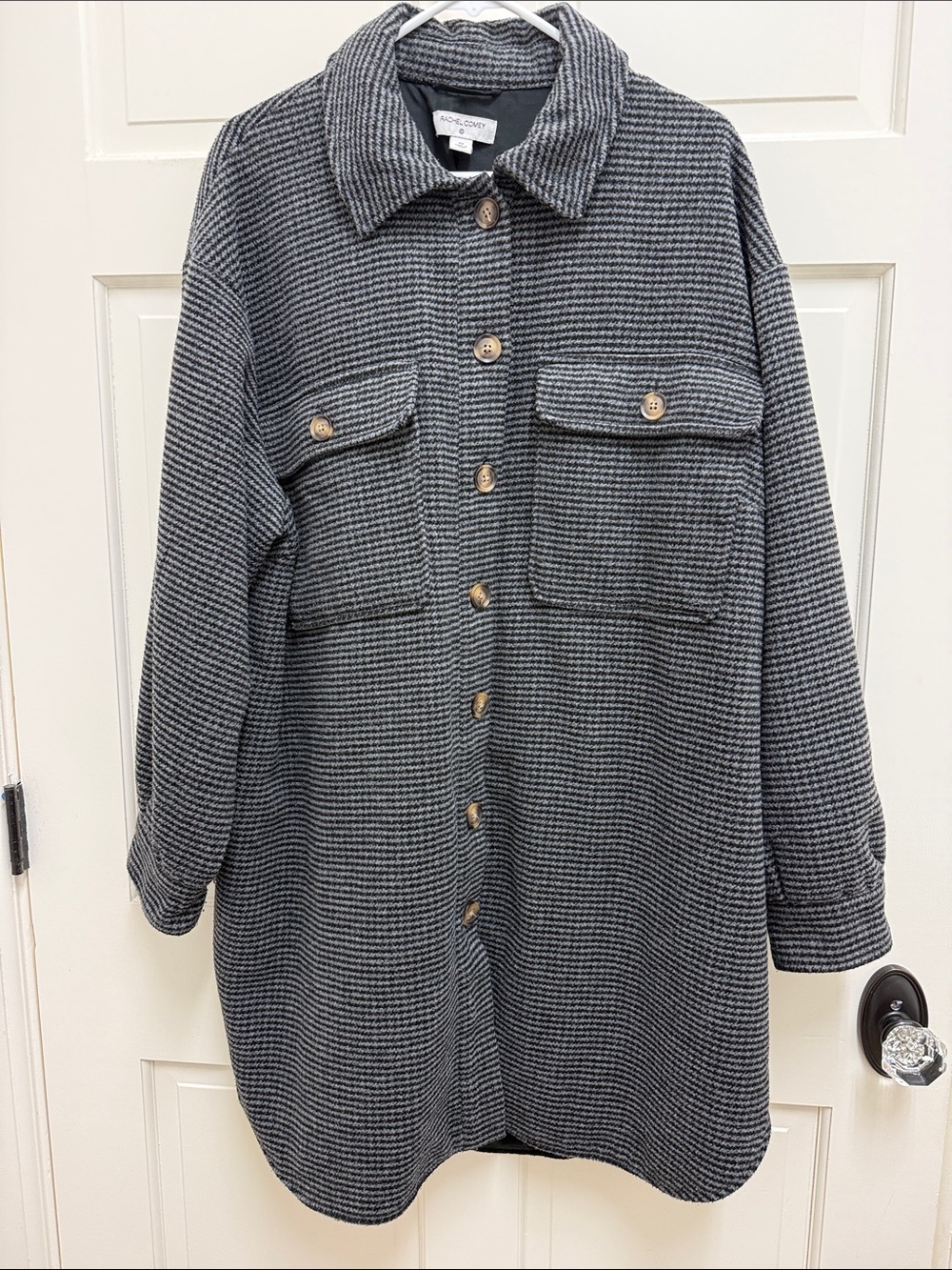 Rachel Comey Black and Gray Oversized Houndstooth Shacket